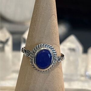 Artesian Crafted Lapis Lazuli Solitaire Ring In Sterling Silver Sz 9